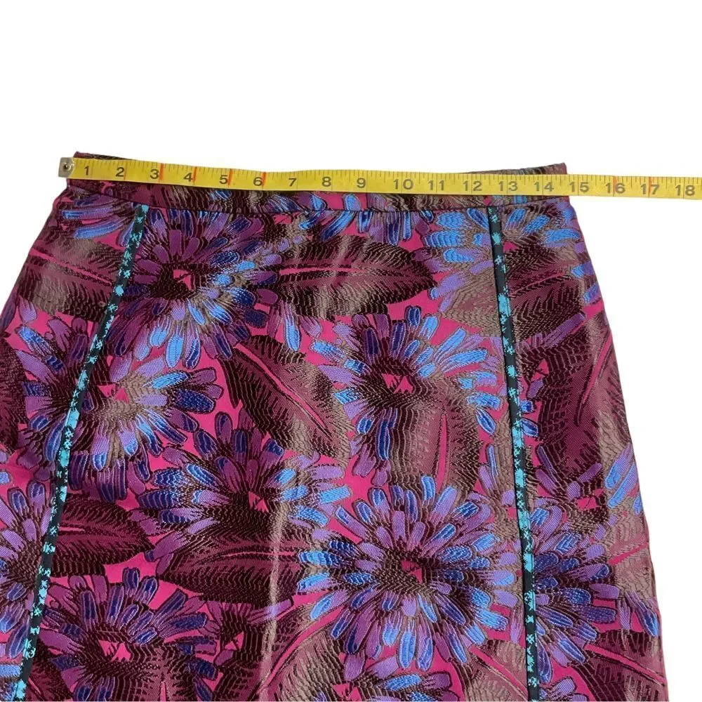 J. Crew Floral Jacquard Mini Skirt‎ Size 4 Purple Midnight Embroidered NWT